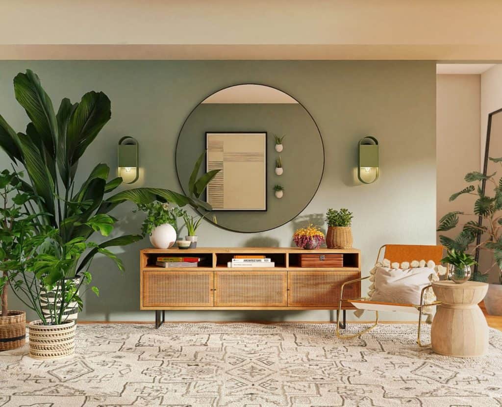 kunstplanten in de woonkamer