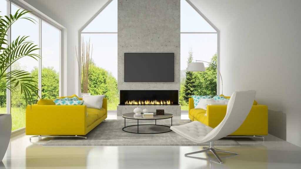 elektrische haard in een modern interieur