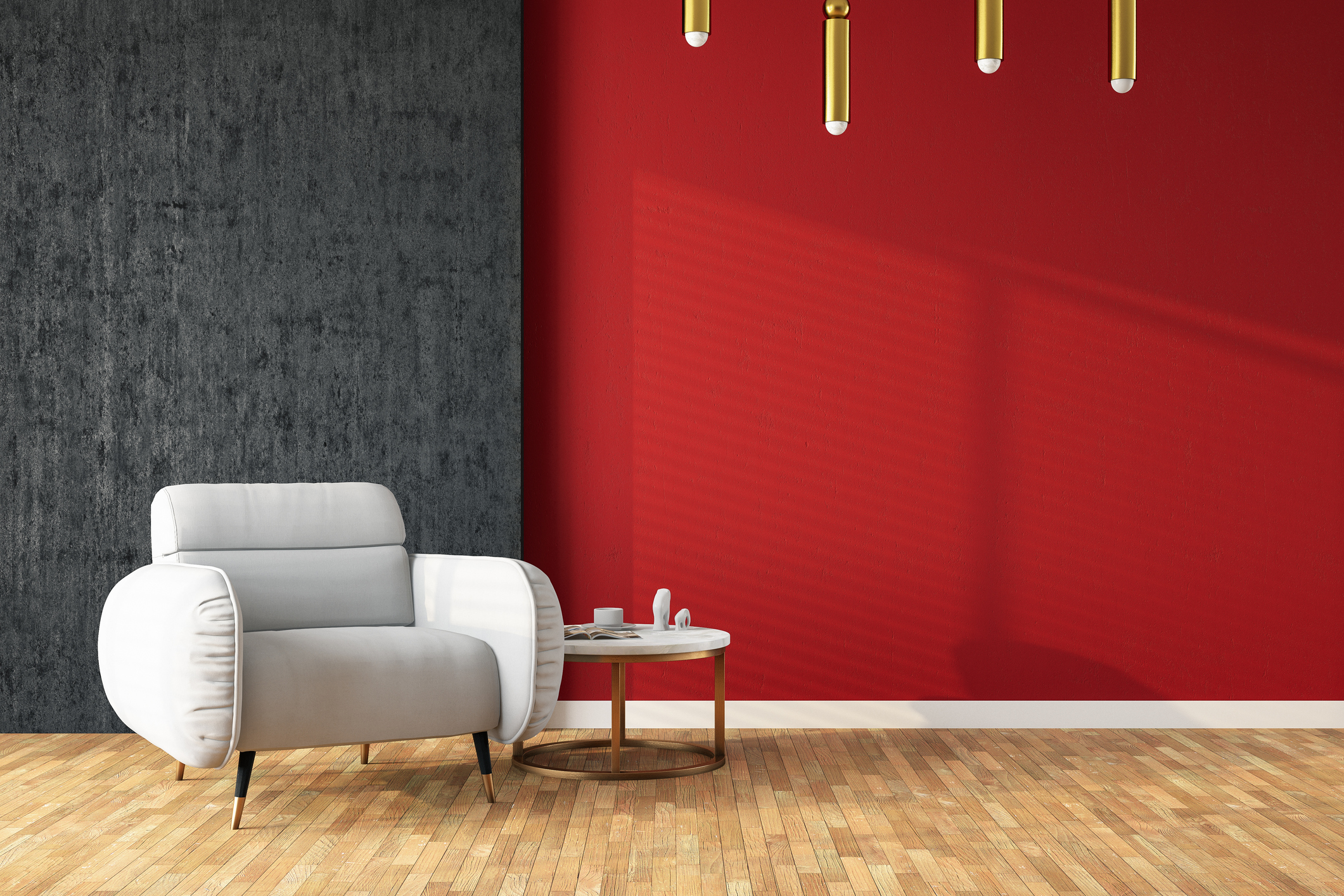 Terracotta en warme roodtinten als accentkleur in een modern interieur