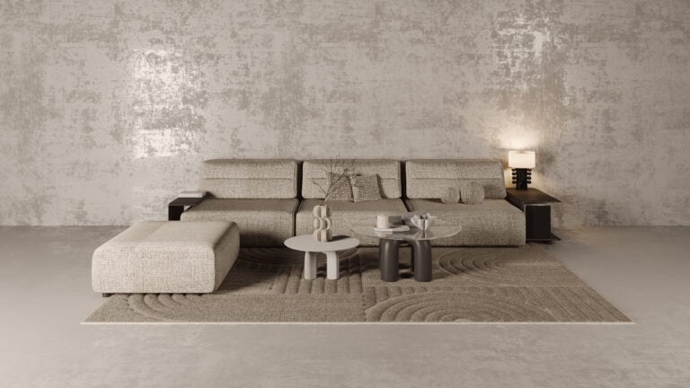 Modern living room with minimalist coffee tables as stylish focal points