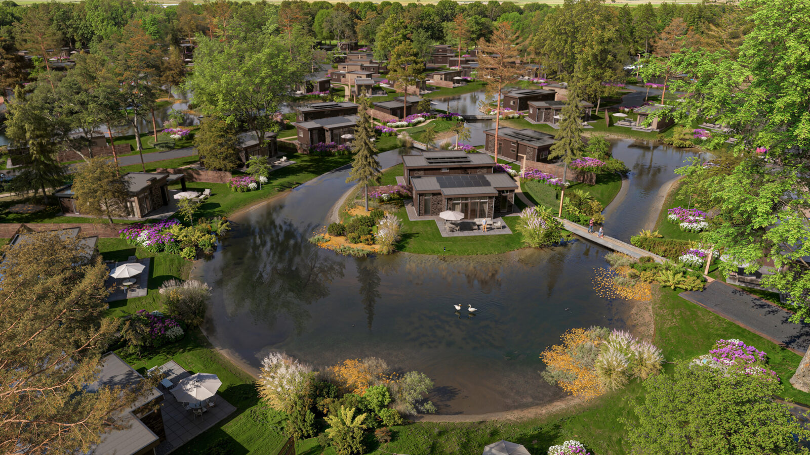Moderne vakantiewoning op Resort de Brabantse Kempen met terras en tuin in bosrijke omgeving