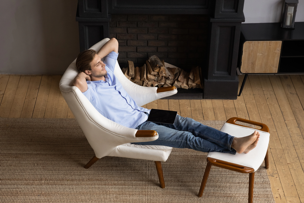 Fauteuil met voetenbank